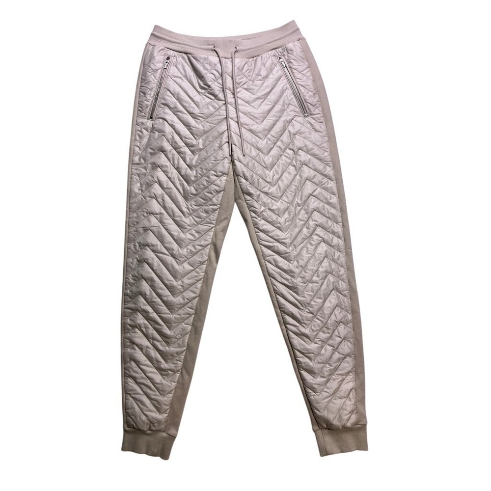 Athleta Sostice Quilted Jogger Women 2 Beige Insulated Athleisure